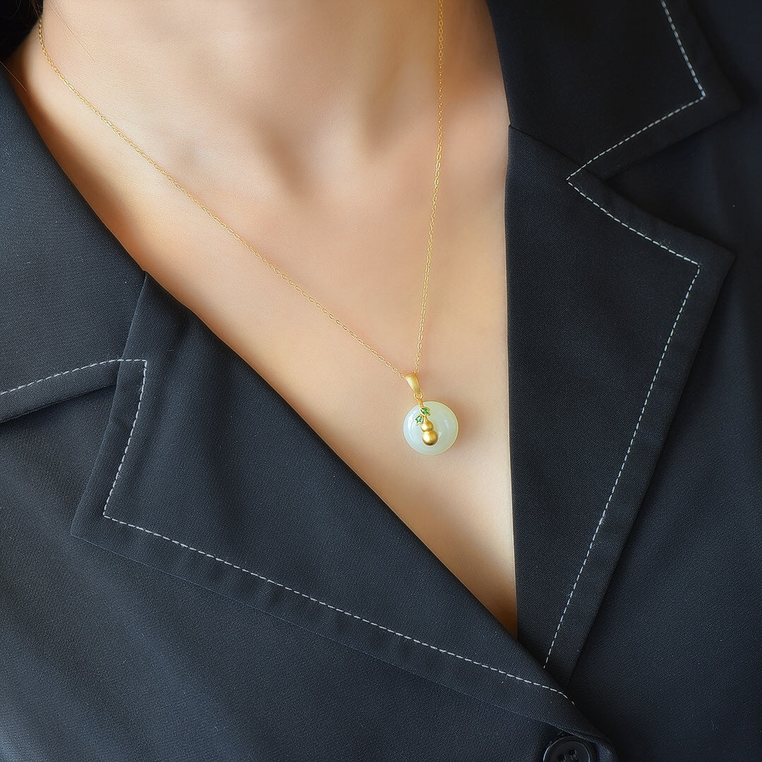S925_Sterling_Silver_Hetian_Jade_Pendant_Ping_An_Kou_Gourd