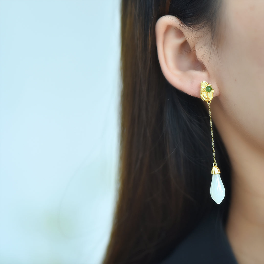 925_Silver_Nephrite_Earrings_Fine_Texture_Simple