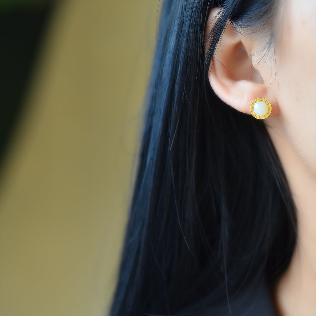 925_Silver_Nephrite_Earrings_Fashion_With_Certificate