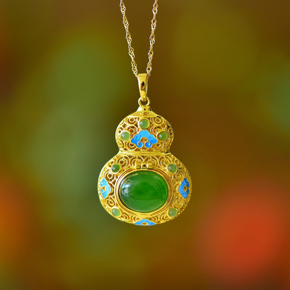 S925_Sterling_Silver_Hetian_Jasper_Pendant_Gourd