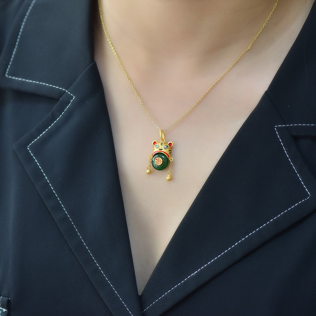 S925_Sterling_Silver_Hetian_Jasper_Pendant_Ping_An_Kou