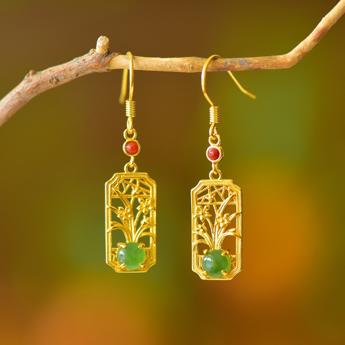 925_Silver_Nephrite_Cabochon_Earrings_Fine_Texture_With_Certificate