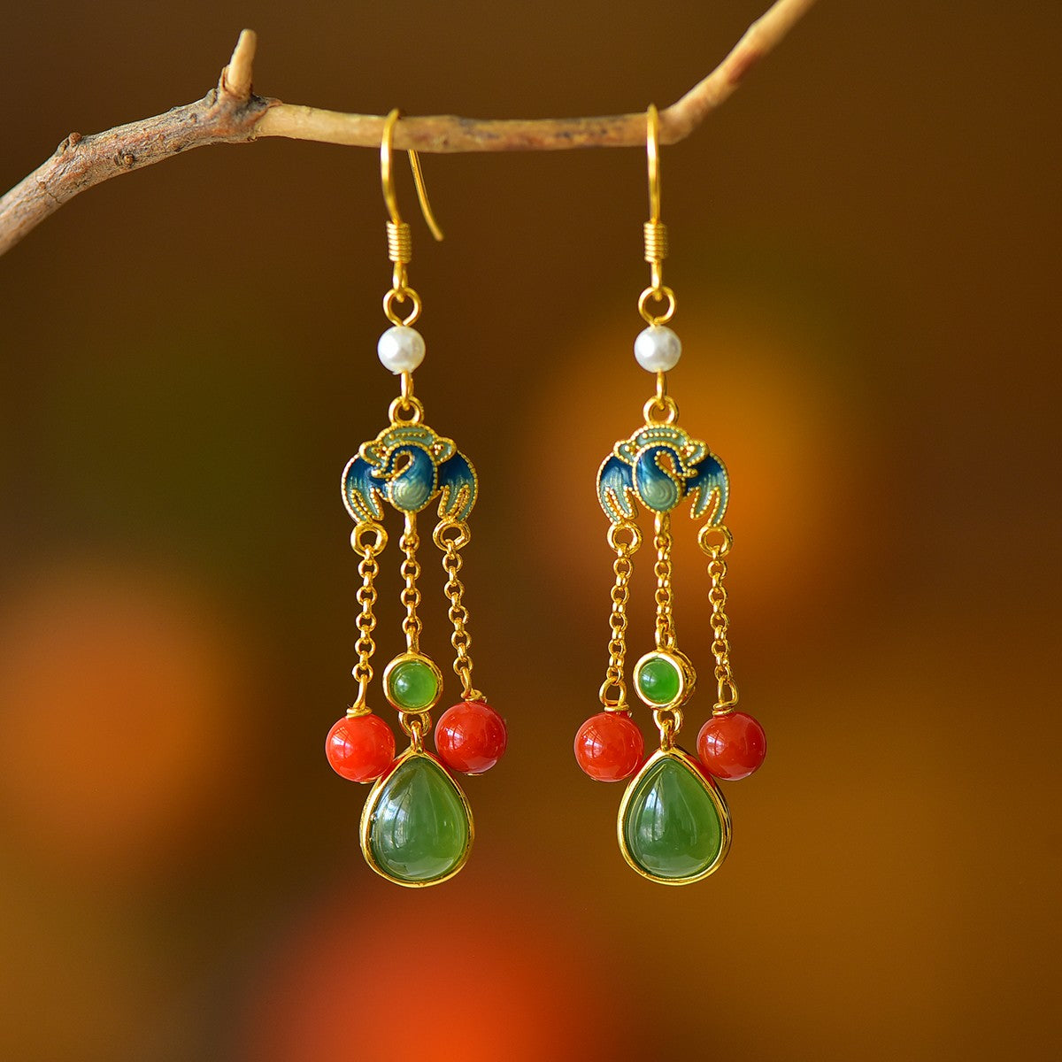 925_Silver_Nephrite_Green_Jade_Earrings_Fine_Texture_Exquisite