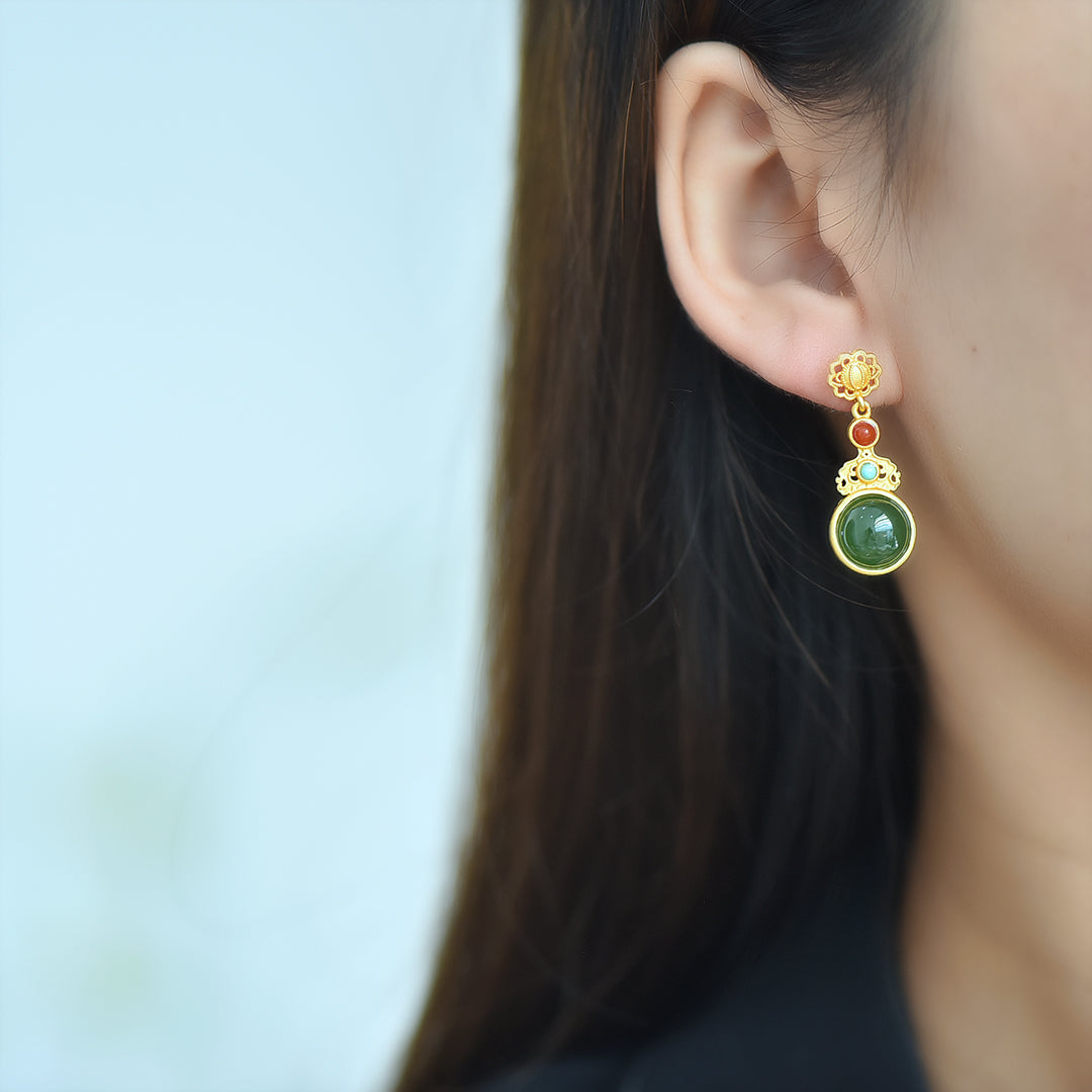 925_Silver_Green_Jade_Earrings
