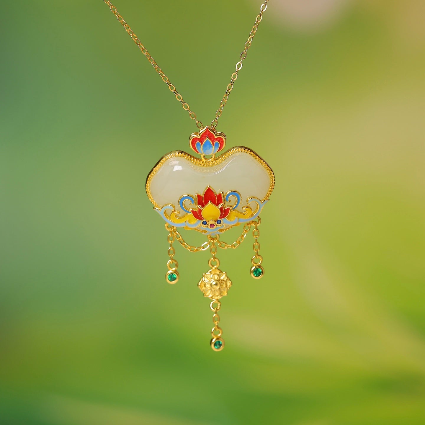 S925_Sterling_Silver_Hetian_Jade_Ruyi_Lock_Ruyi_Pendant_Lotus