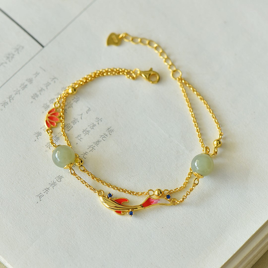 S925 Silver Nephrite Jade Bangle - Success Couple's Collection