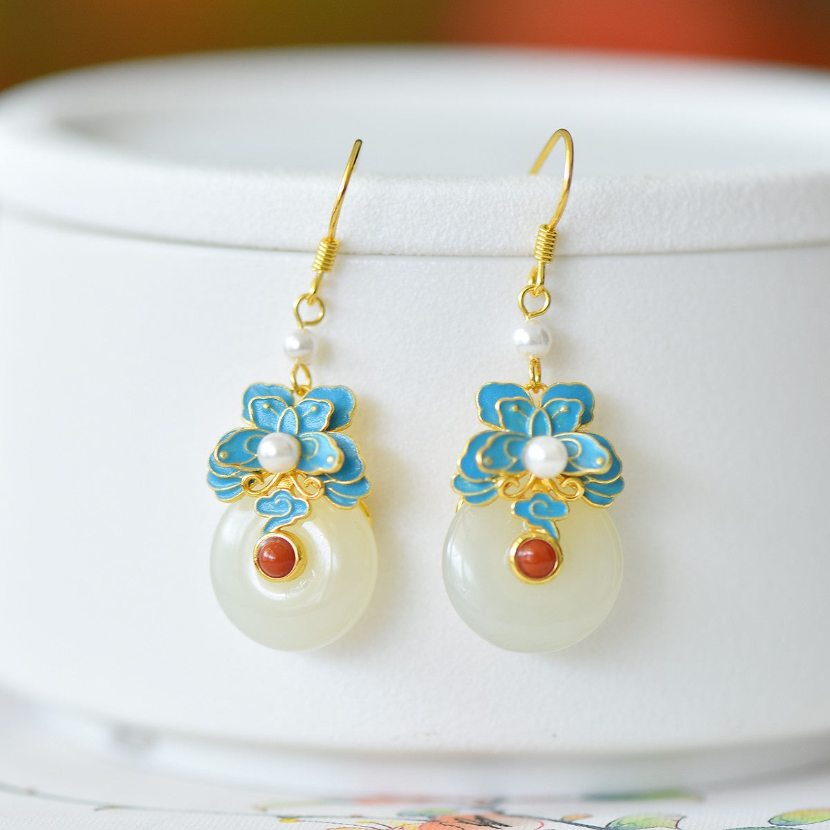 925_Silver_Nephrite_Earrings_Fine_Texture_With_Certificate_236