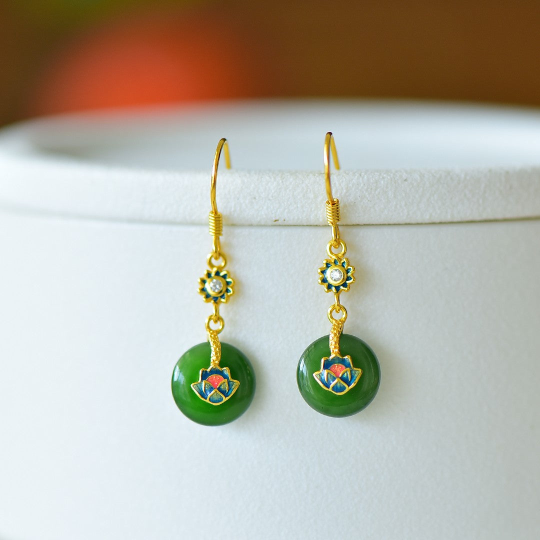 925_Silver_Nephrite_Green_Jade_Donut_Earrings