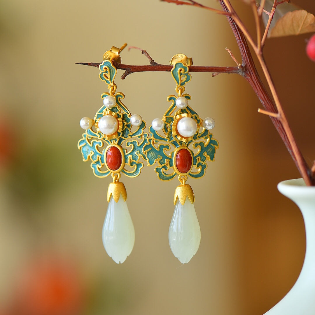 925_Silver_Yt_Nephrite_Earrings_Inlaid_Fashion