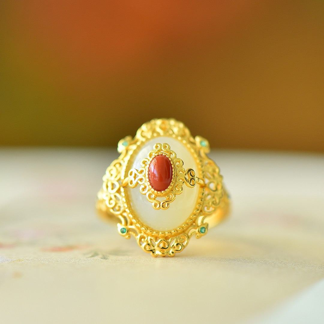 S925 Silver Nephrite Jade Ring - Minimalist Elegant Good Luck