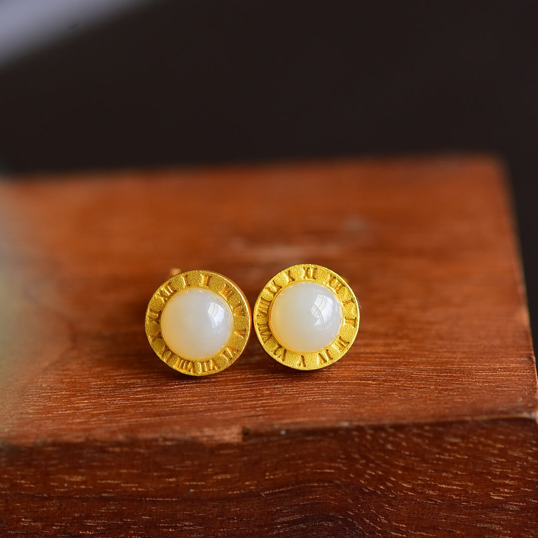 925_Silver_Nephrite_Earrings_Fashion_With_Certificate