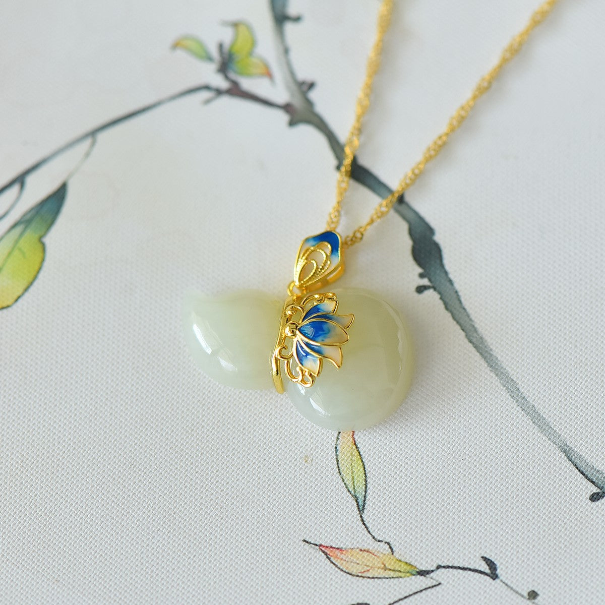 S925_Sterling_Silver_Hetian_Jade_Pendant_Lotus_Gourd_1