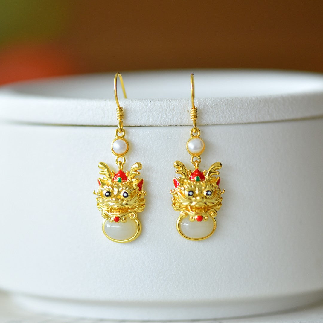 925_Silver_Inlaid_Nephrite_Earrings_Fine_Texture_Pure_Simple_Elegant_With_Certificate_Box