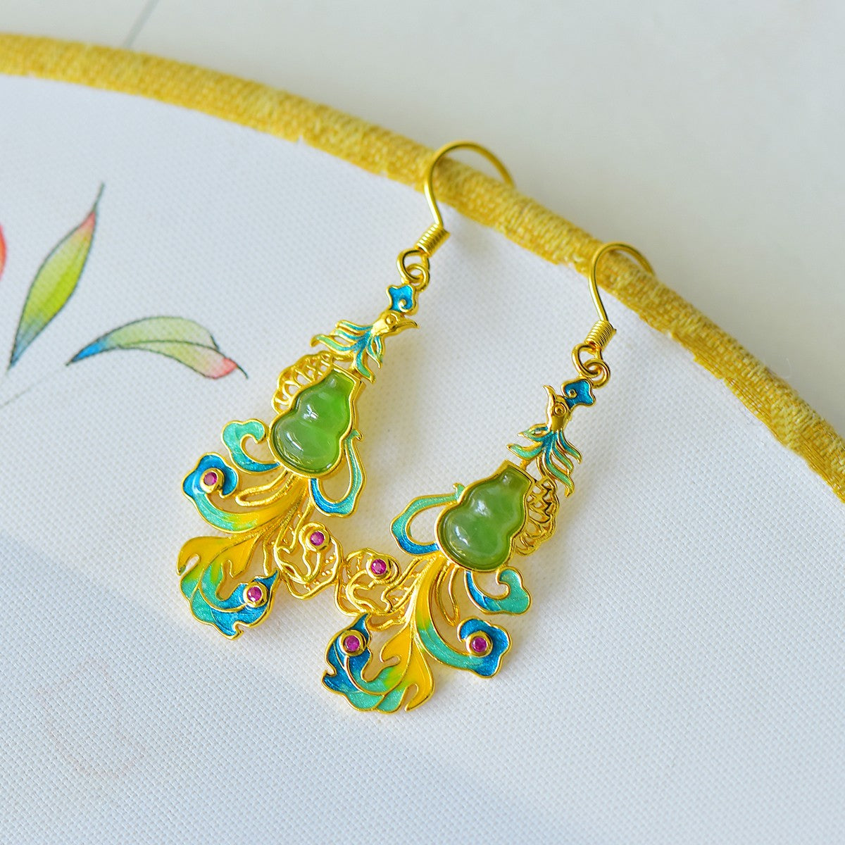 925_Silver_Nephrite_Earrings_Fine_Texture_With_Certificate_68