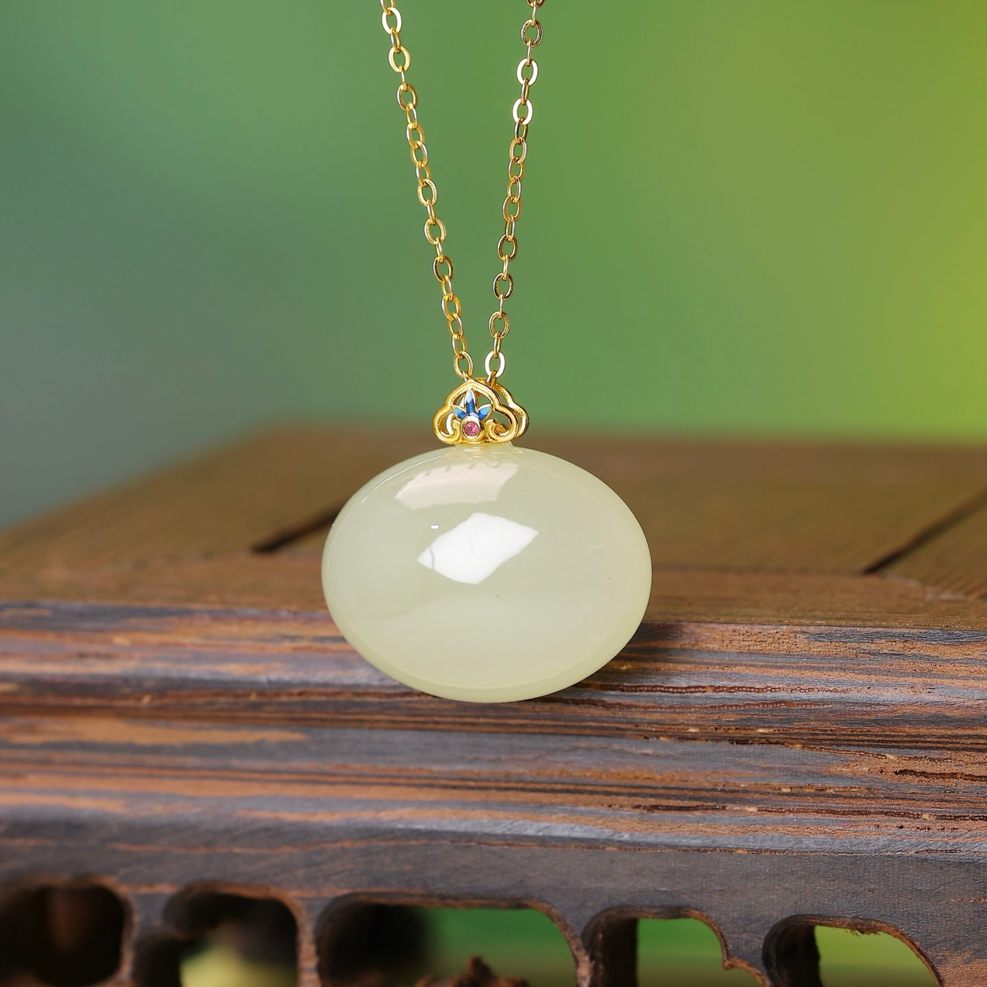 S925_Sterling_Silver_Hetian_Jade_Qinghai_Material_Ruyi_Pendant