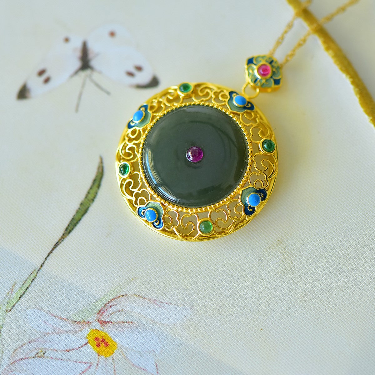 S925_Sterling_Silver_Hetian_Jade_Ruyi_Pendant_Ping_An_Kou