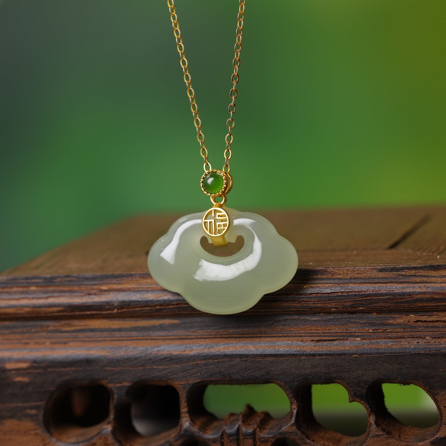 S925_Sterling_Silver_Hetian_Jade_Qinghai_Material_Ruyi_Lock_Ruyi_Pendant_Fu_Character