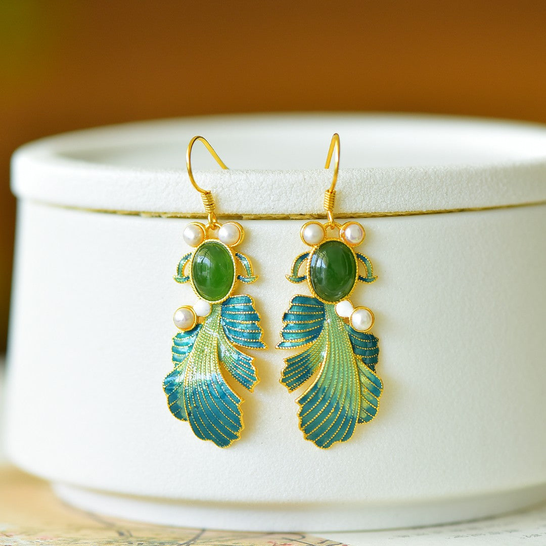 925_Silver_Nephrite_Green_Jade_Earrings_Simple_Elegant