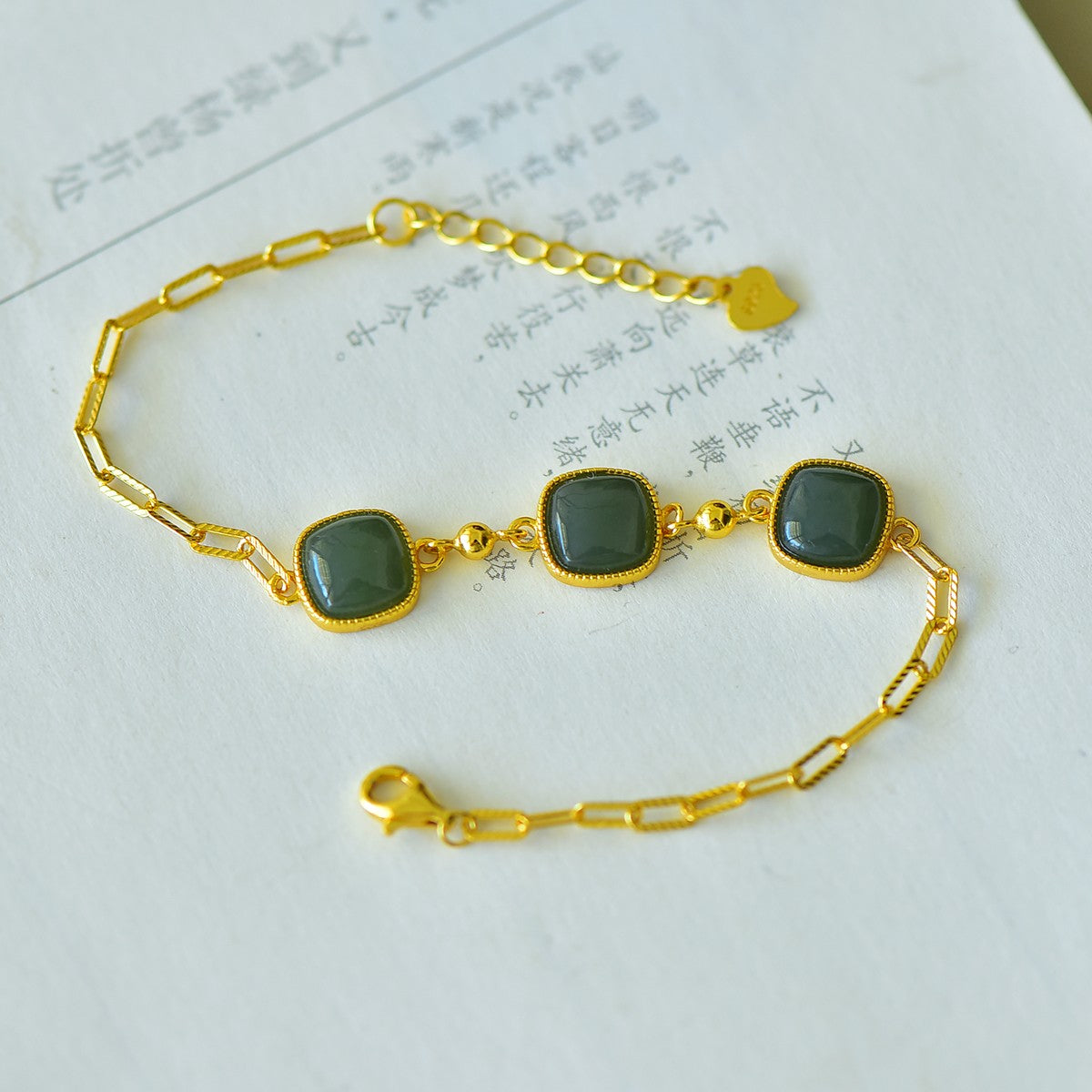 S925 Sterling Silver Green Jade Bangle - Unique Artisan Crafted Design