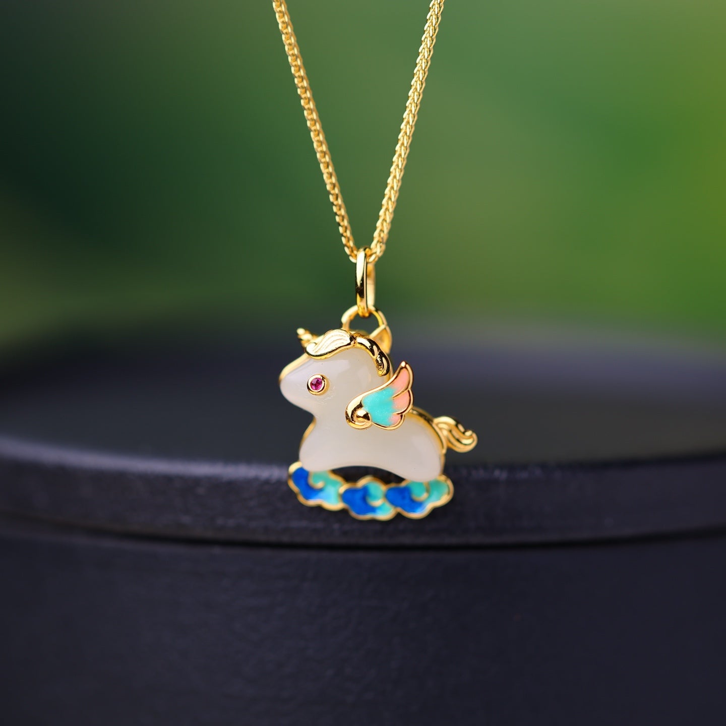 S925_Sterling_Silver_Hetian_Jade_Pendant_Pony_Auspicious_Cloud