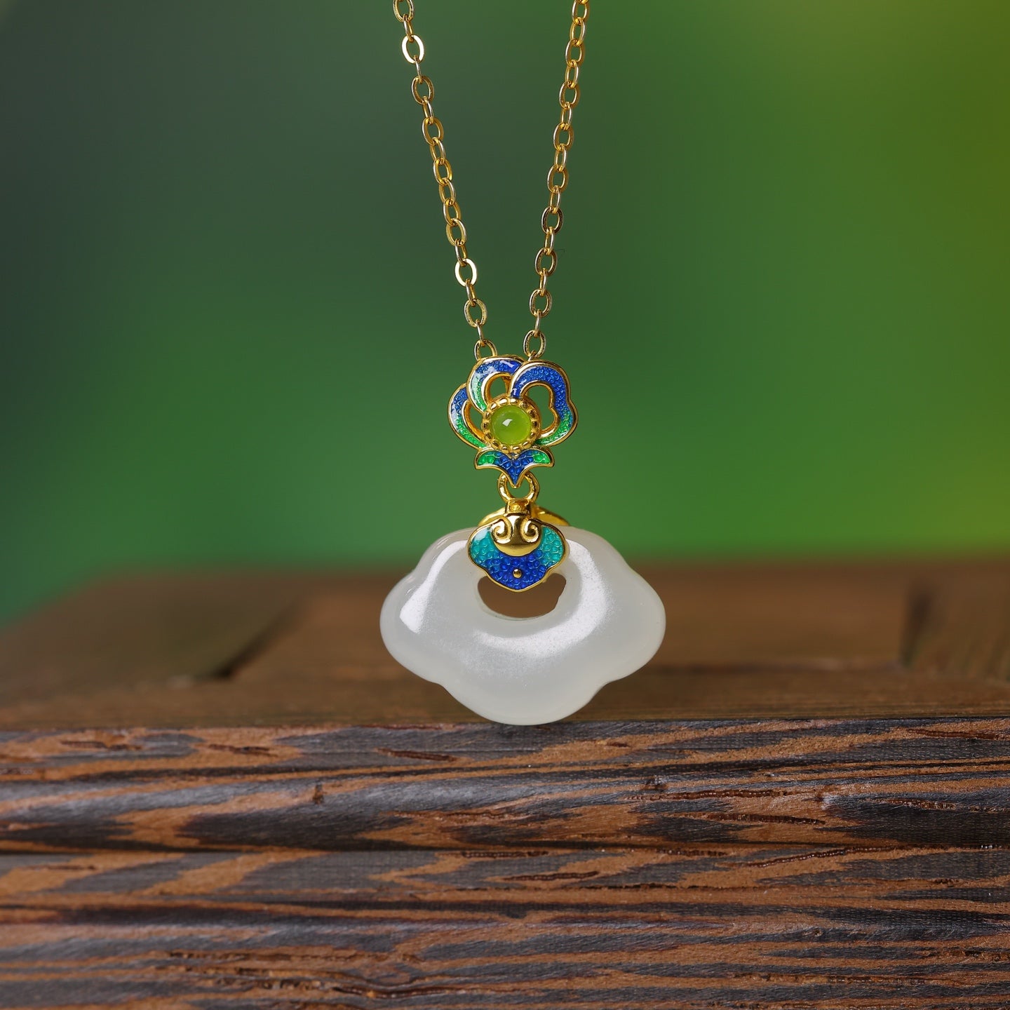S925_Sterling_Silver_Hetian_Jade_Qingshui_Jade_Ruyi_Lock_Ruyi_Pendant_Auspicious_Cloud