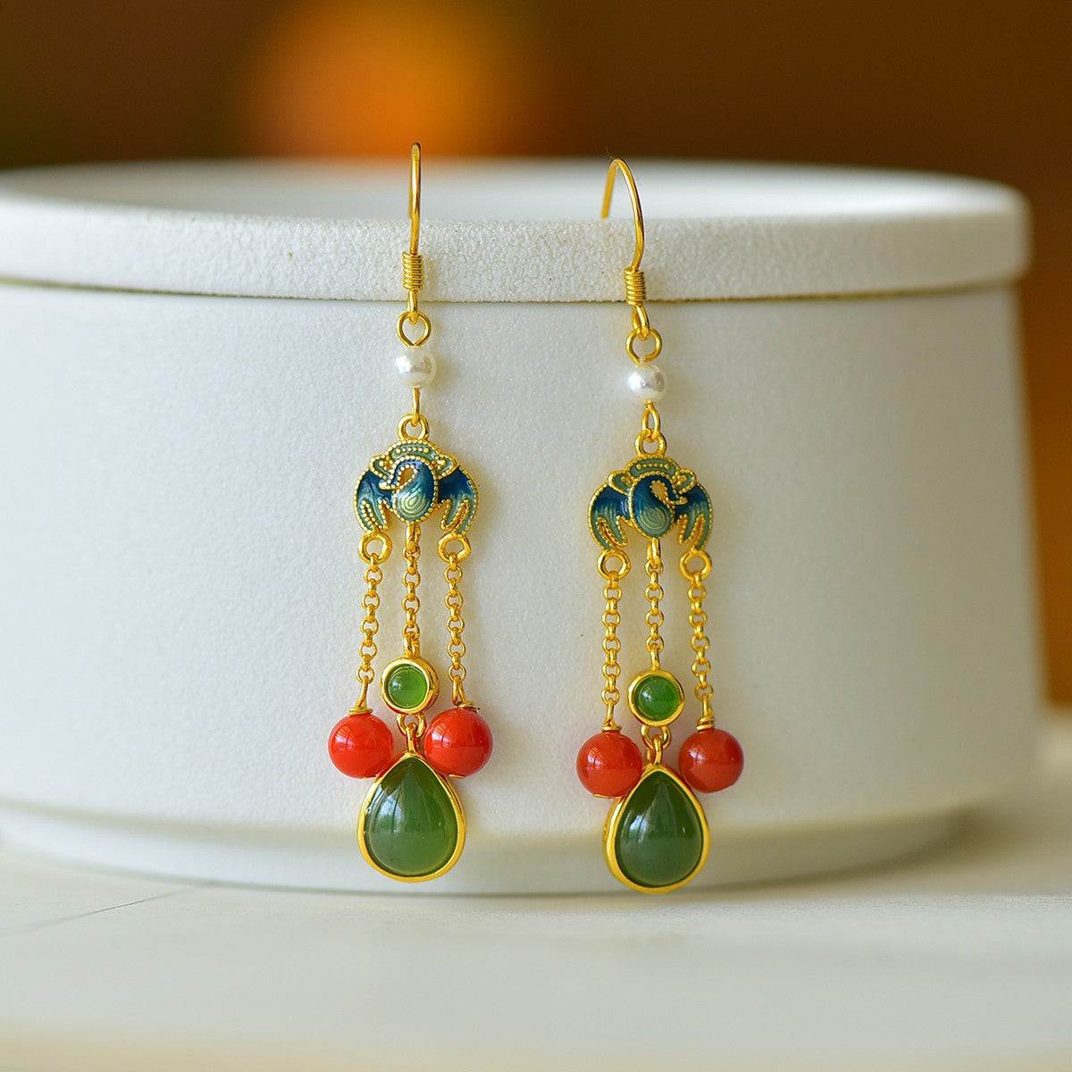 925_Silver_Nephrite_Green_Jade_Earrings_Fine_Texture_Exquisite
