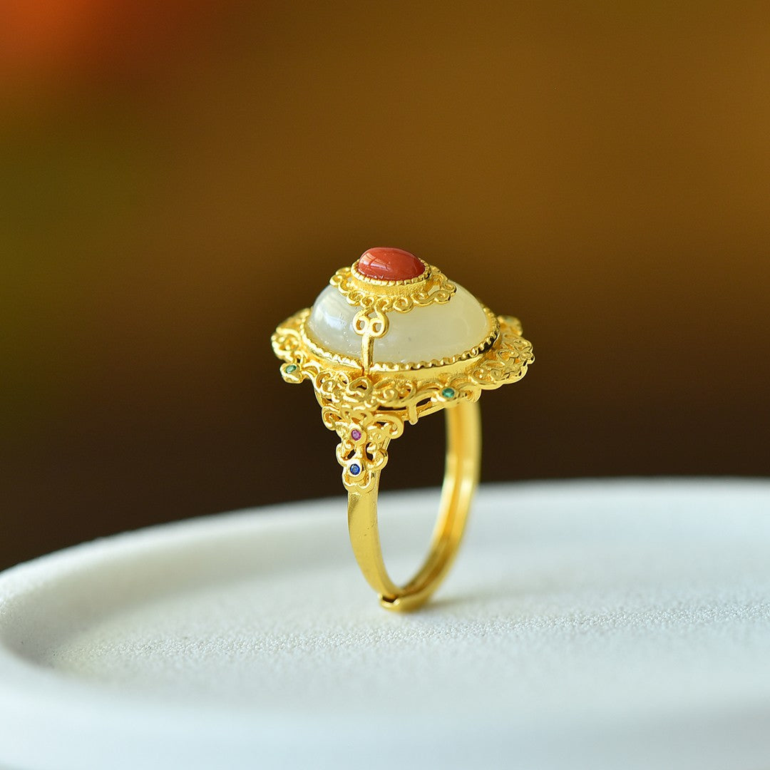 S925 Silver Nephrite Jade Ring - Minimalist Elegant Good Luck