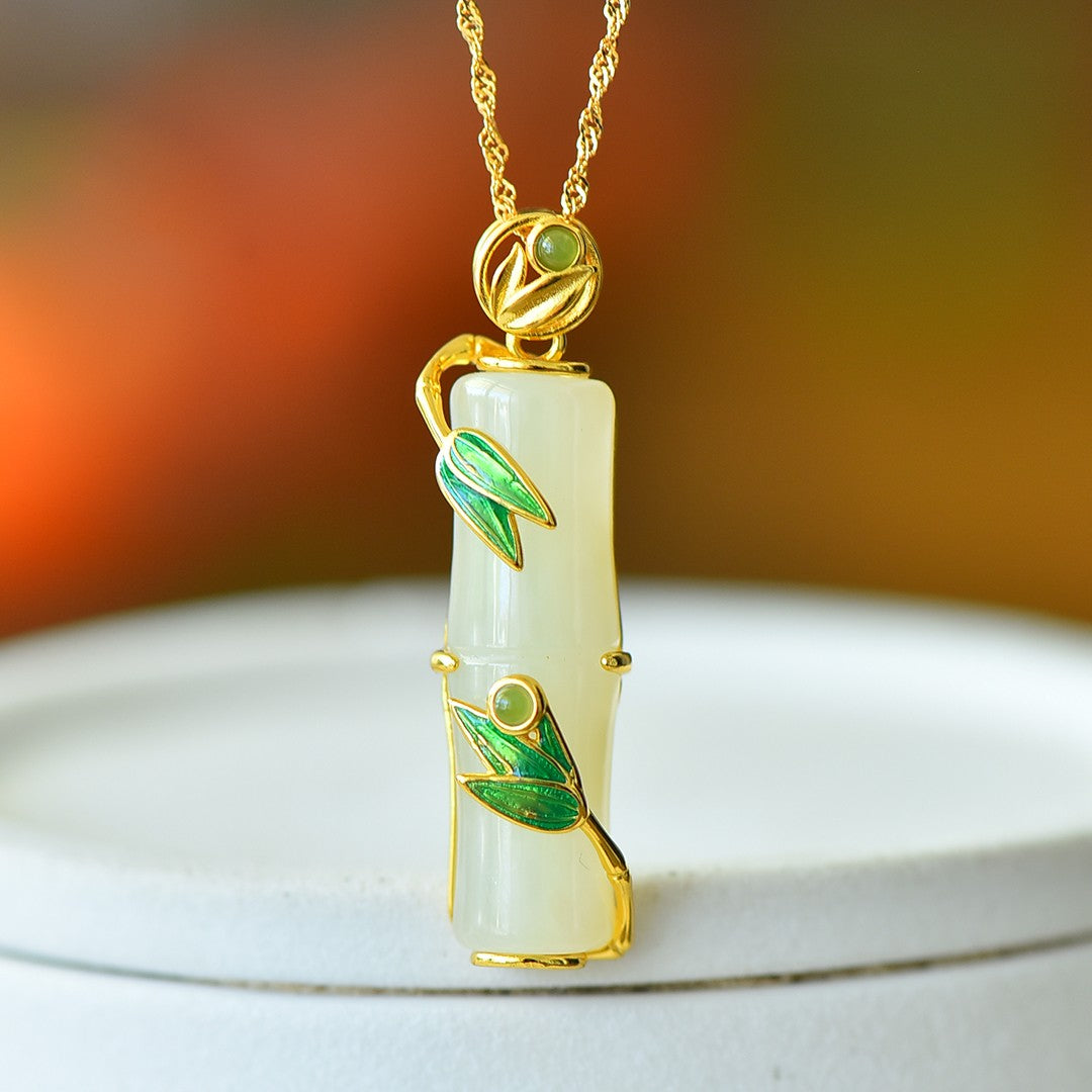S925_Sterling_Silver_Hetian_Jade_Pendant_Bamboo