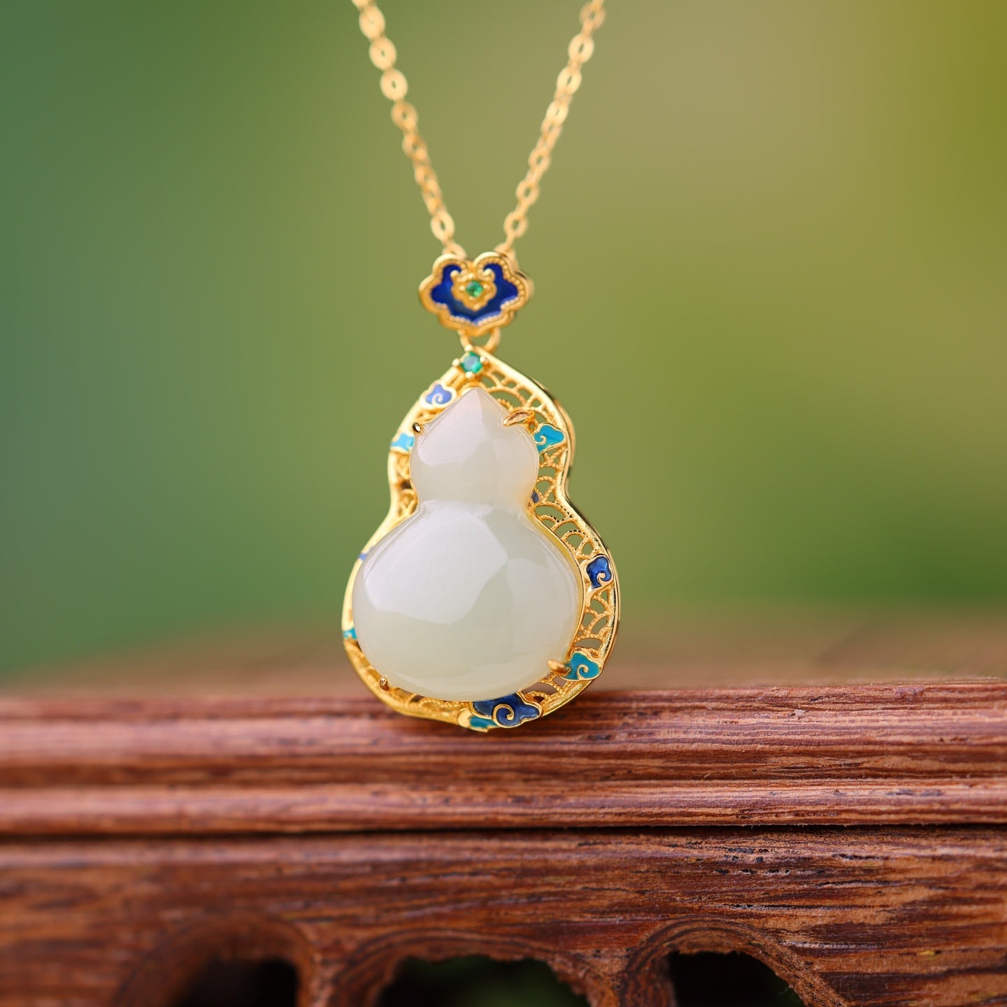 S925_Sterling_Silver_Hetian_Jade_Ruyi_Pendant_Gourd