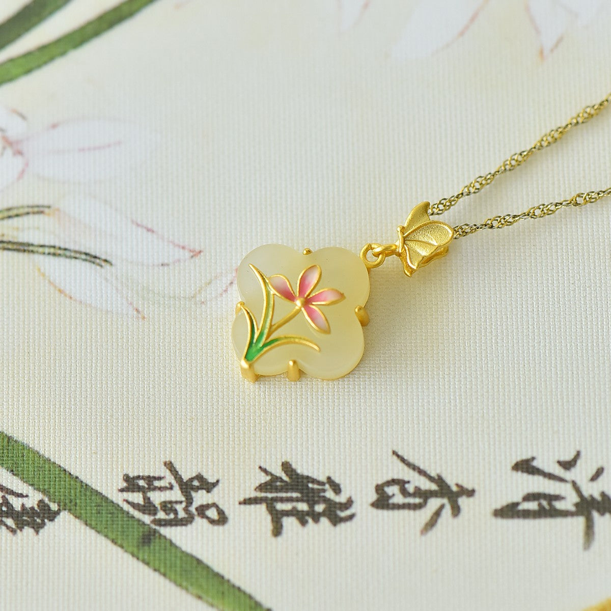 S925_Sterling_Silver_Hetian_Jade_Pendant_Clover_2