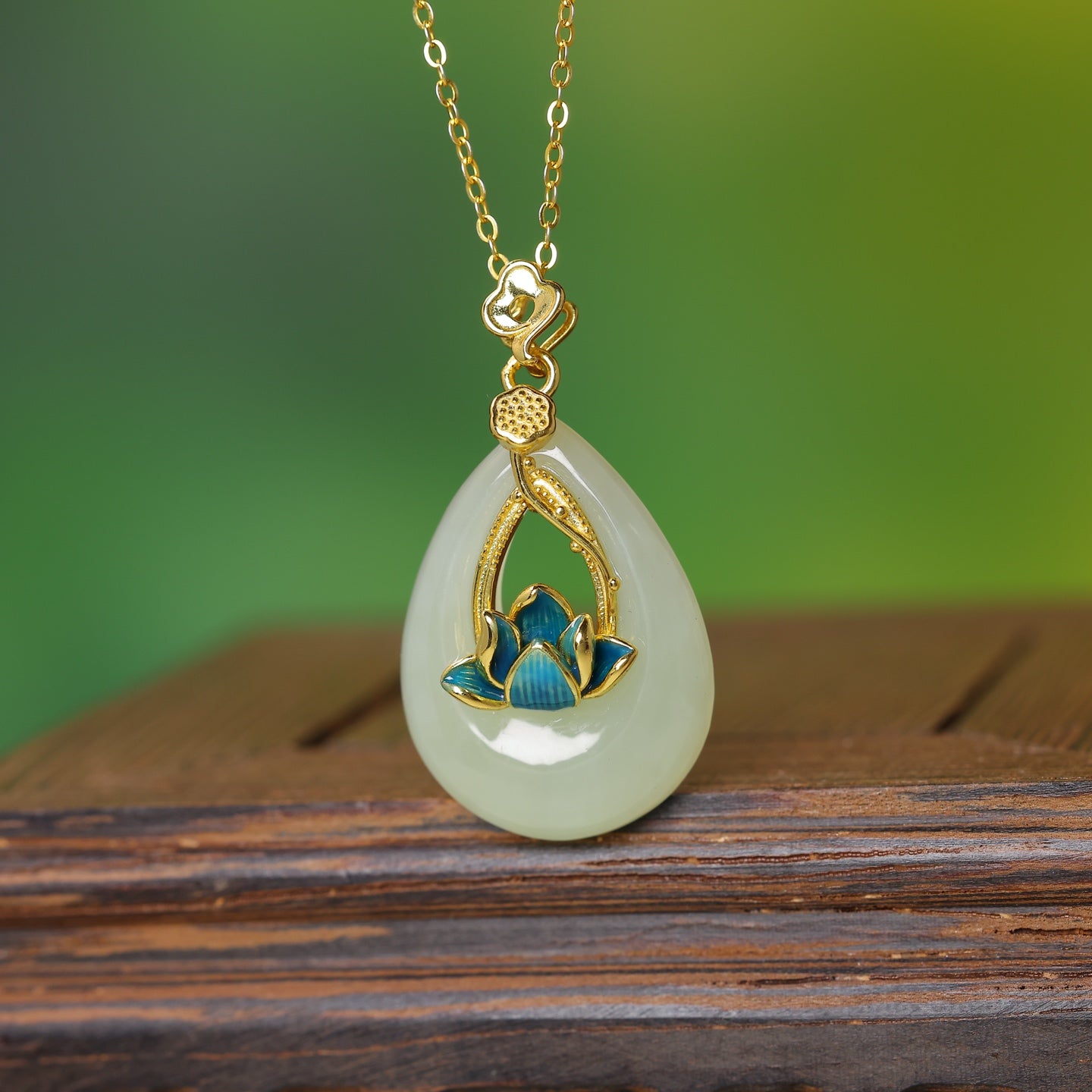 S925_Sterling_Silver_Hetian_Jade_Pendant_Lotus