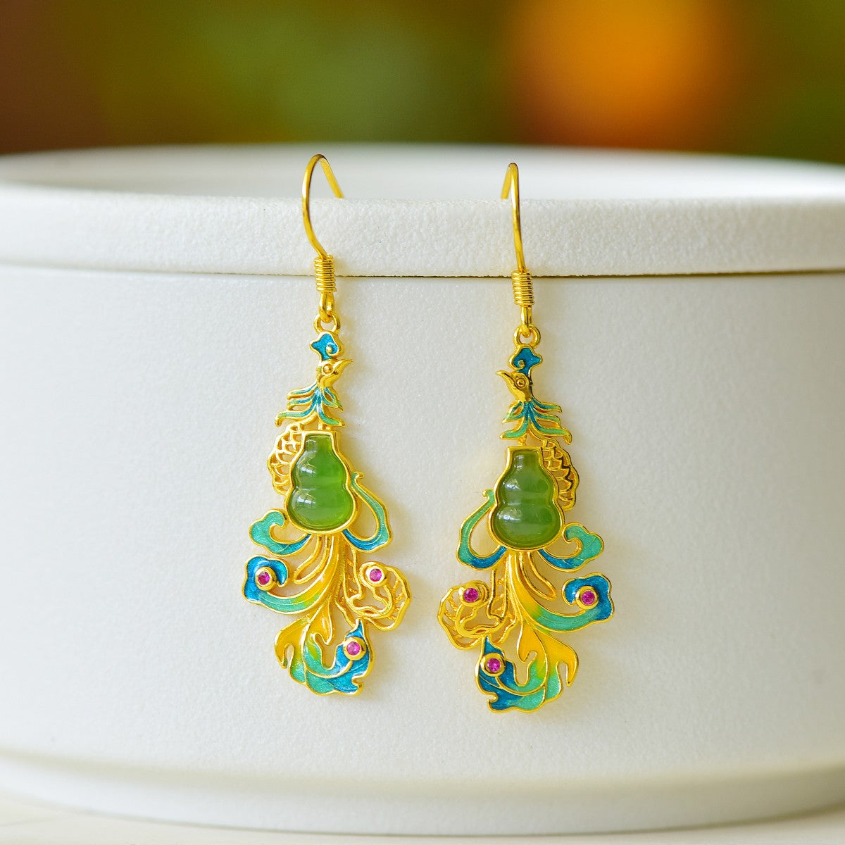 925_Silver_Nephrite_Earrings_Fine_Texture_With_Certificate_68