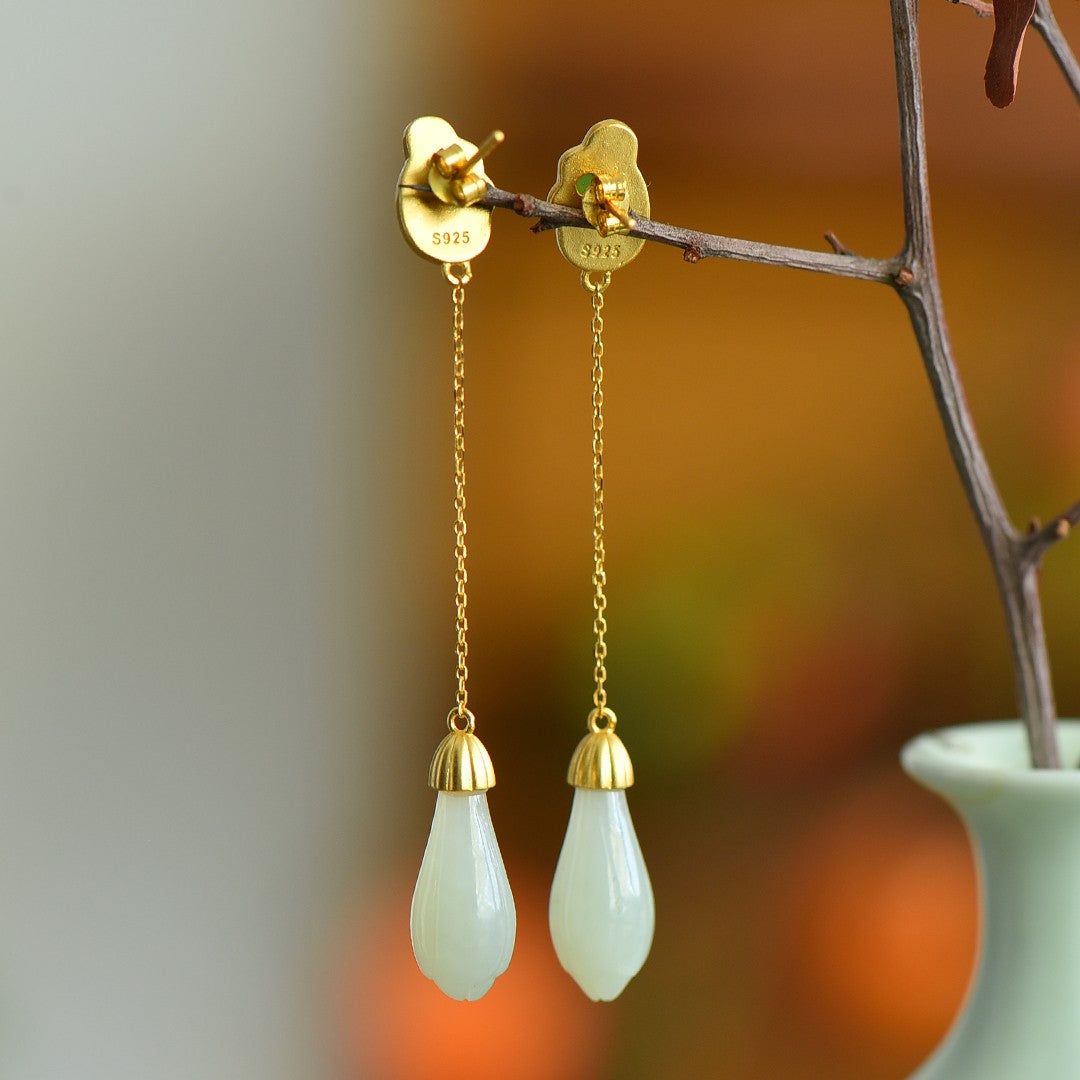 925_Silver_Nephrite_Earrings_Fine_Texture_Simple