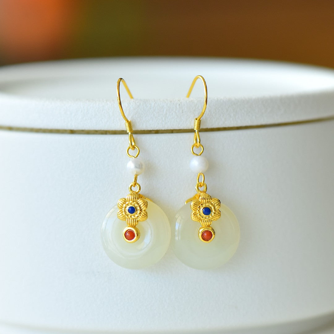 925_Silver_Nephrite_Donut_Earrings_Fashion