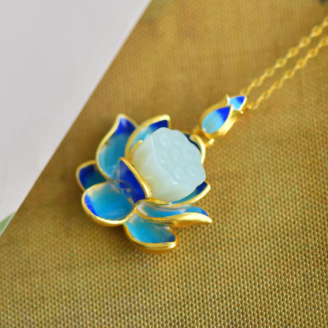 S925_Sterling_Silver_Hetian_Jade_Pendant_Lotus_1