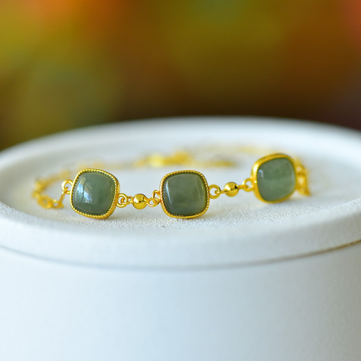 S925 Sterling Silver Green Jade Bangle - Unique Artisan Crafted Design
