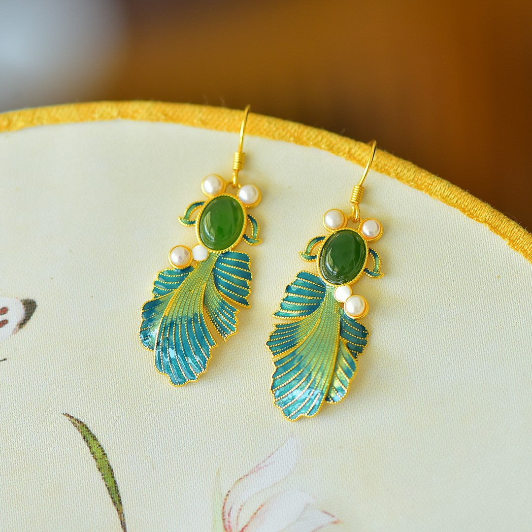 925_Silver_Nephrite_Green_Jade_Earrings_Simple_Elegant