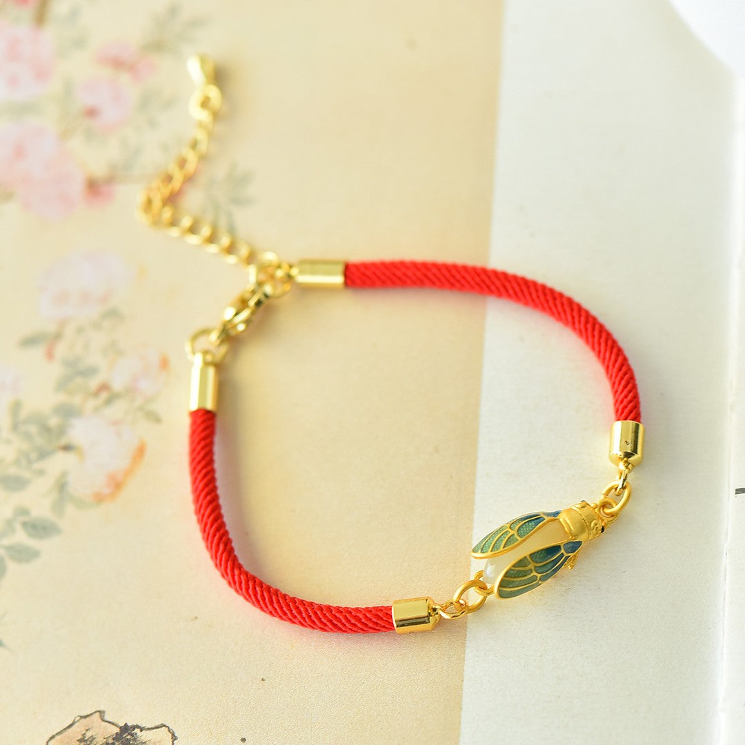 S925 Silver Nephrite Jade Bangle - Butterfly & Water-drop Design