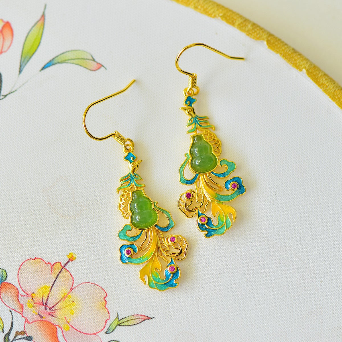 925_Silver_Nephrite_Earrings_Fine_Texture_With_Certificate_68