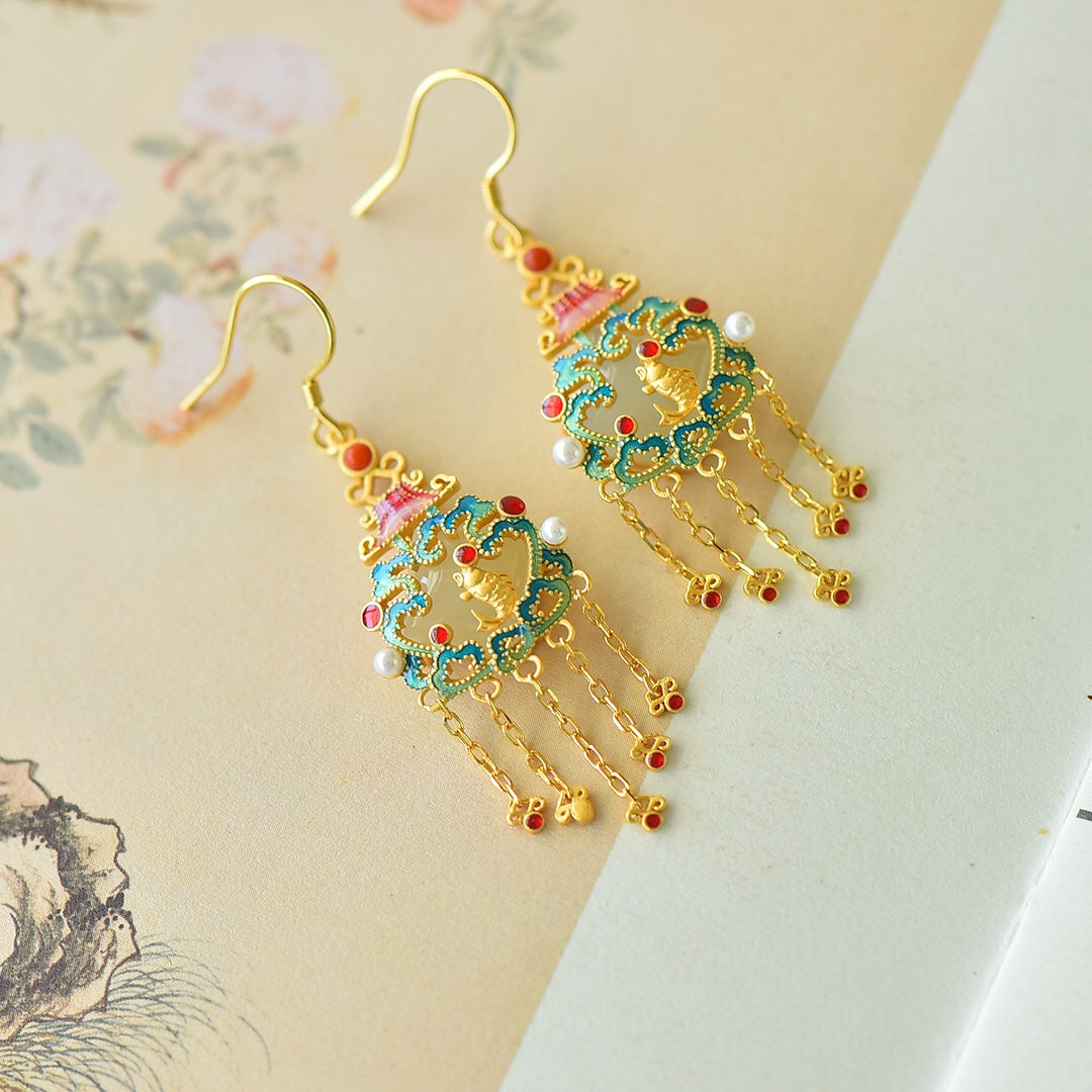 925_Silver_Nephrite_Earrings_Simple_Exquisite