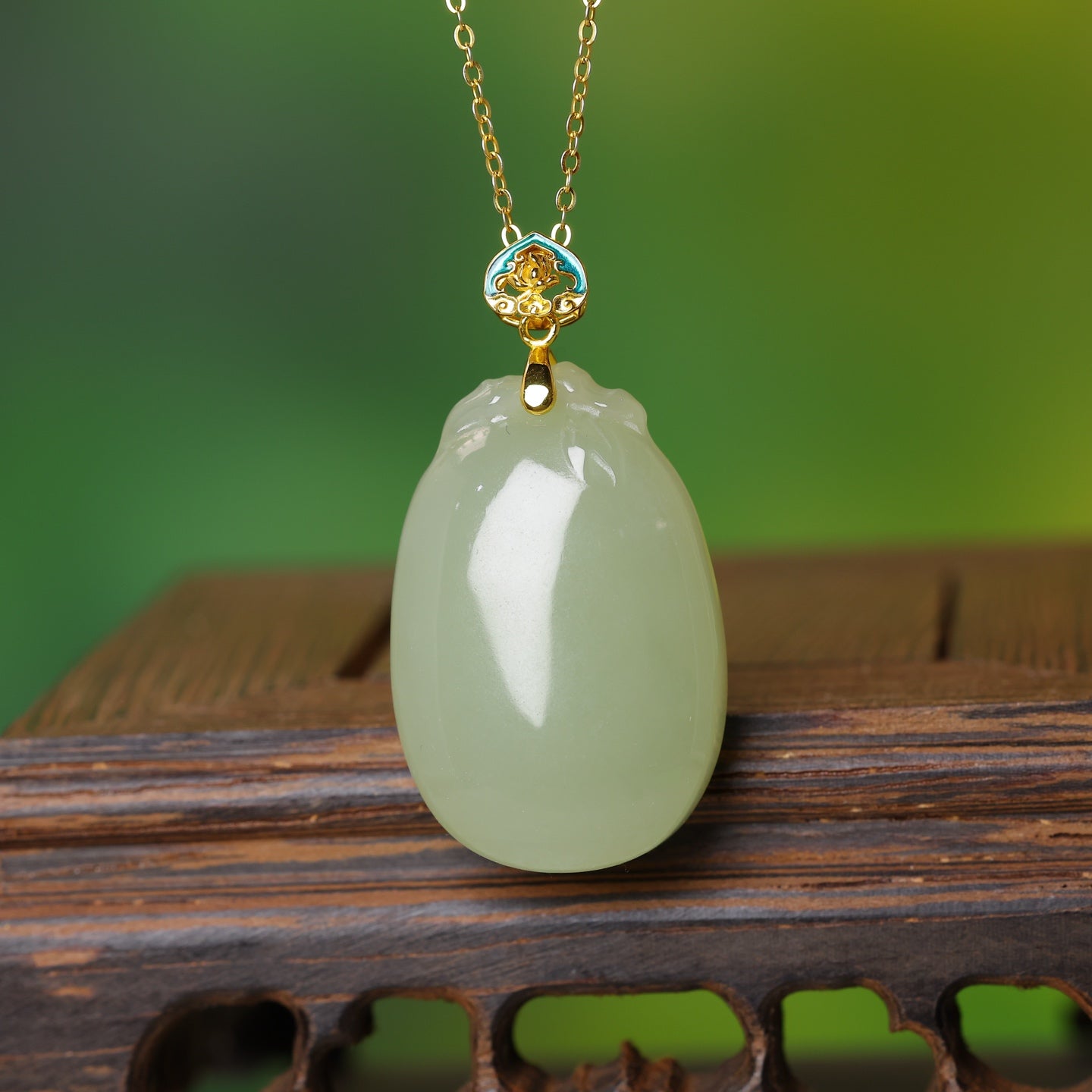S925_Sterling_Silver_Hetian_Jade_Qinghai_Material_Pendant_Lotus