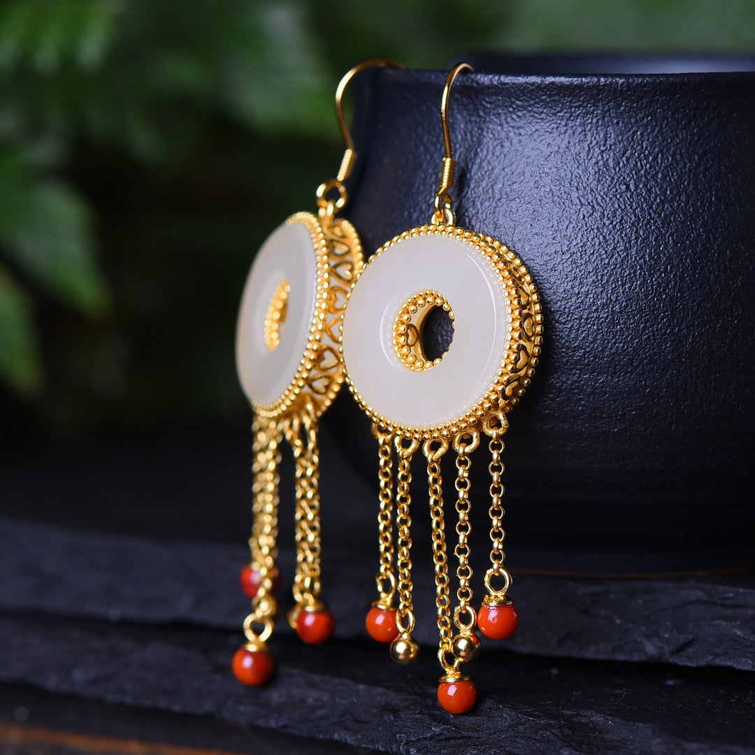 925_Silver_Nephrite_Donut_Earrings_Fashion_206