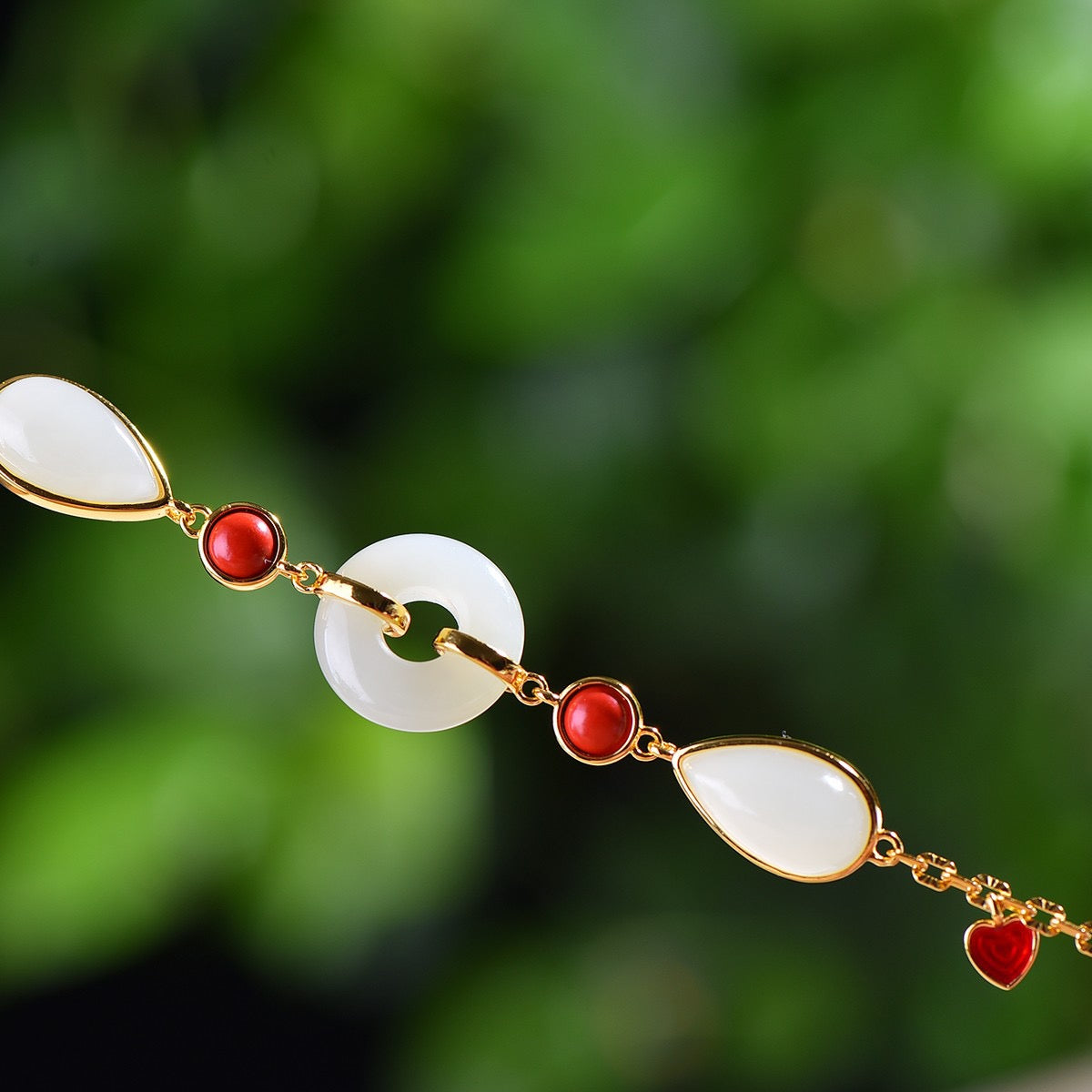 S925 Silver Nephrite Jade Bangle - Plum Blossom Peace Ring Design