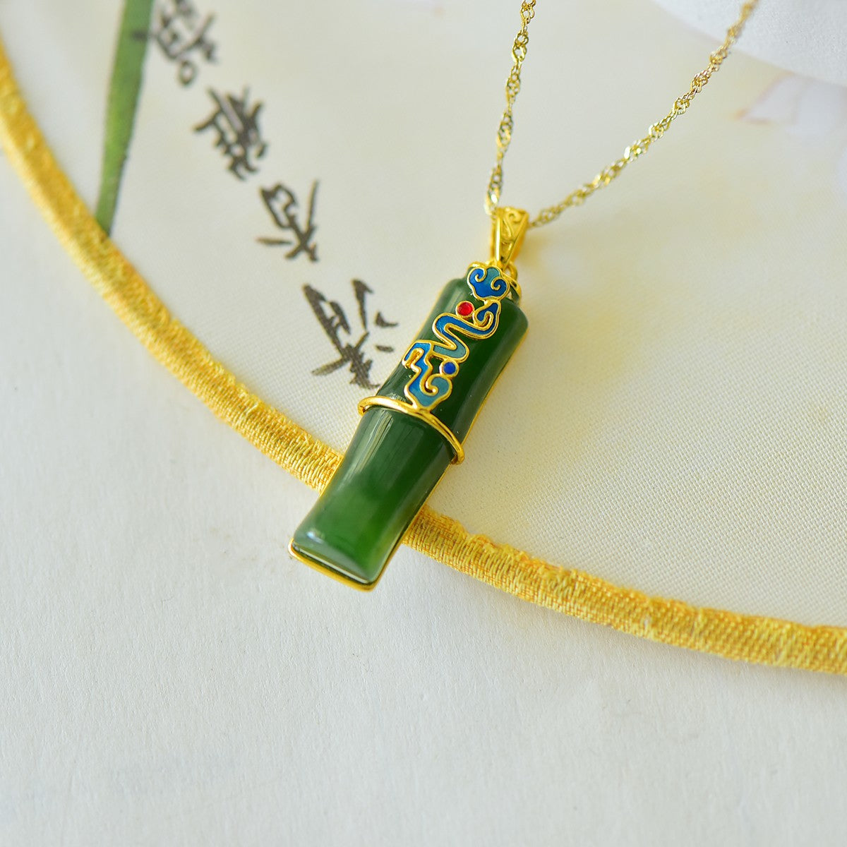 S925_Sterling_Silver_Pendant_Bamboo_Auspicious_Cloud