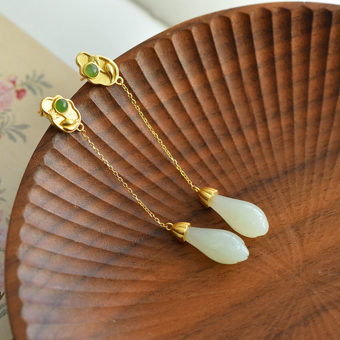 925_Silver_Nephrite_Earrings_Fine_Texture_Simple