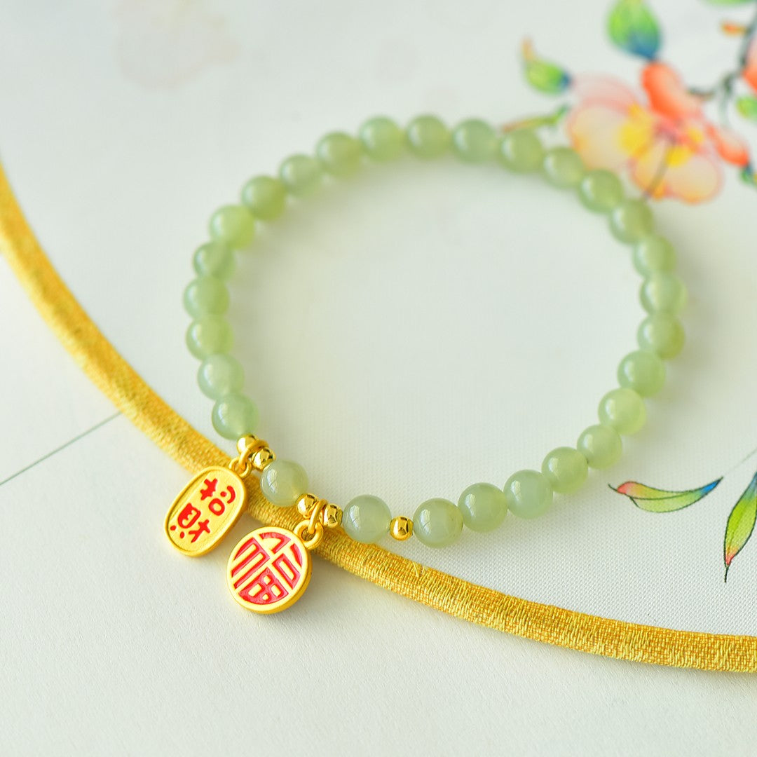 S925 Silver Nephrite Jade Bangle - Orchid Fine Texture Jewelry