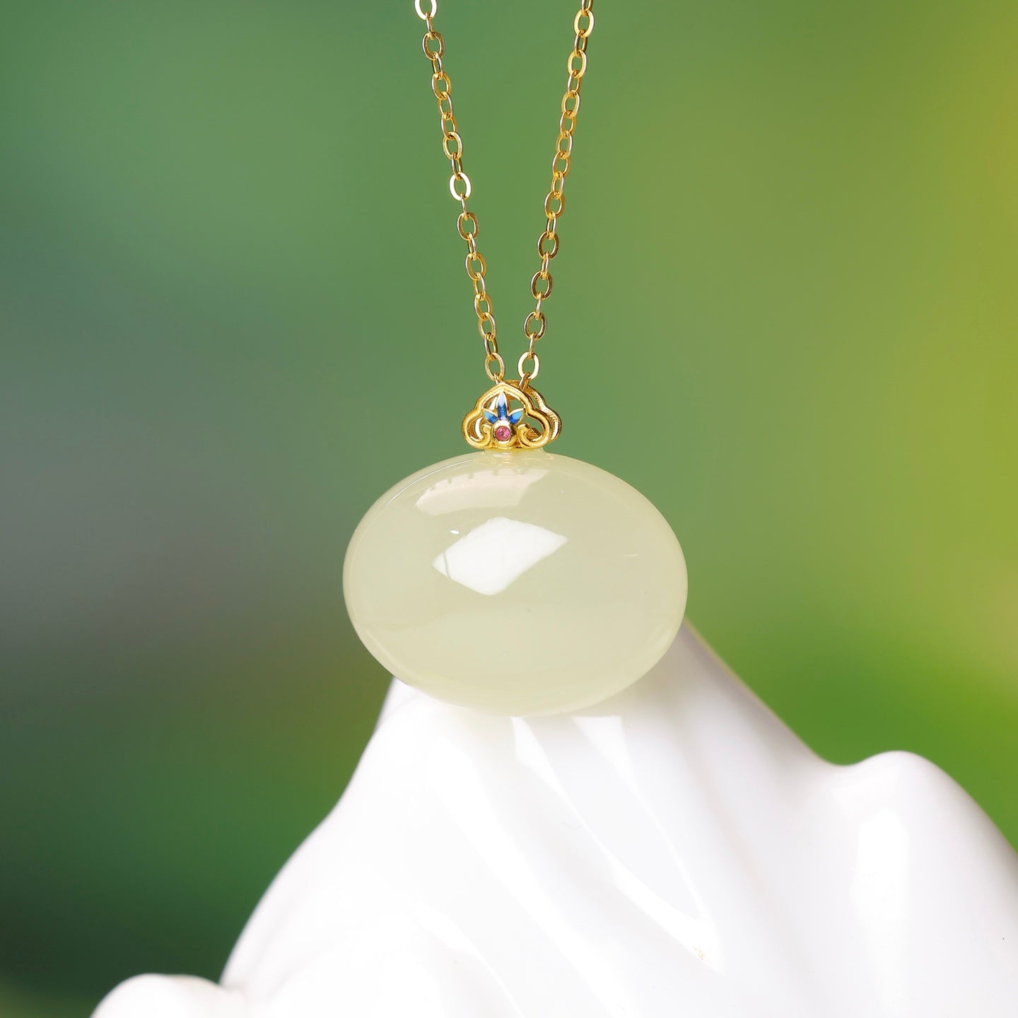 S925_Sterling_Silver_Hetian_Jade_Qinghai_Material_Ruyi_Pendant