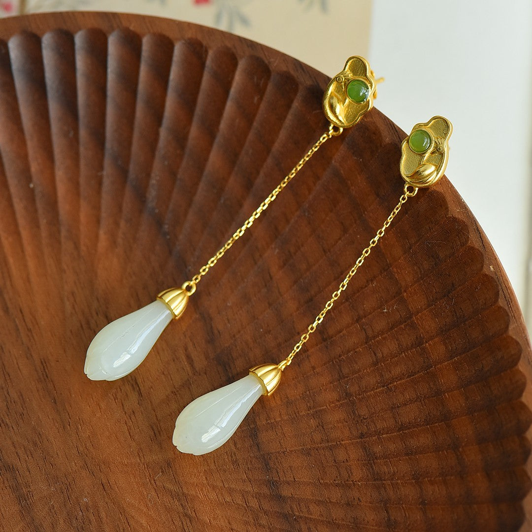 925_Silver_Nephrite_Earrings_Fine_Texture_Simple
