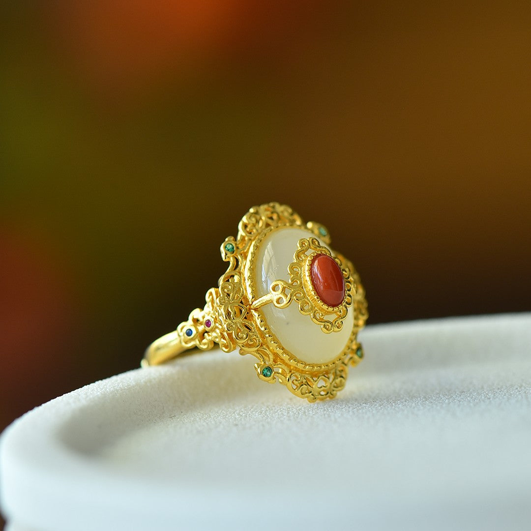 S925 Silver Nephrite Jade Ring - Minimalist Elegant Good Luck