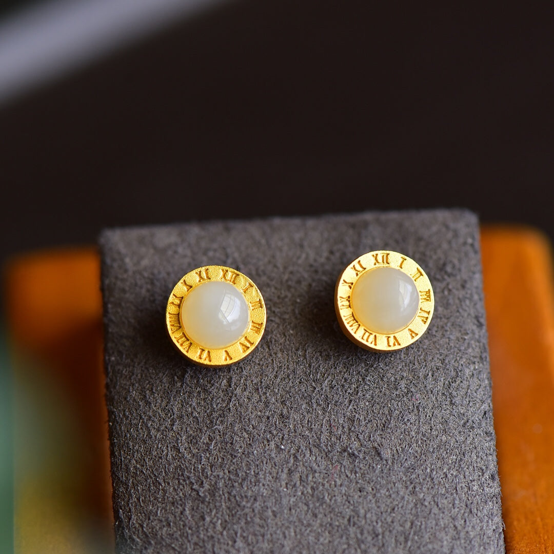 925_Silver_Nephrite_Earrings_Fashion_With_Certificate